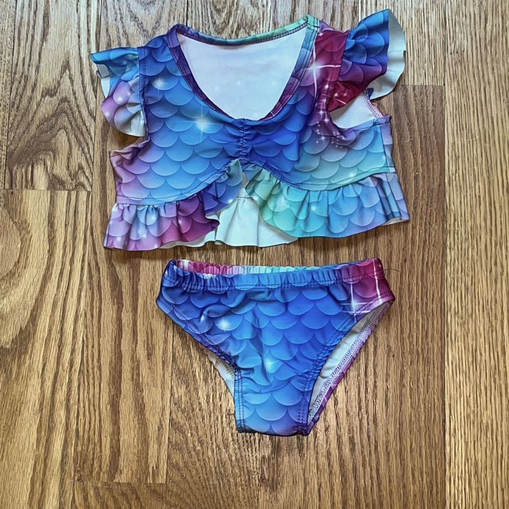 Girls Mermaid Style 2-piece Swim Suit